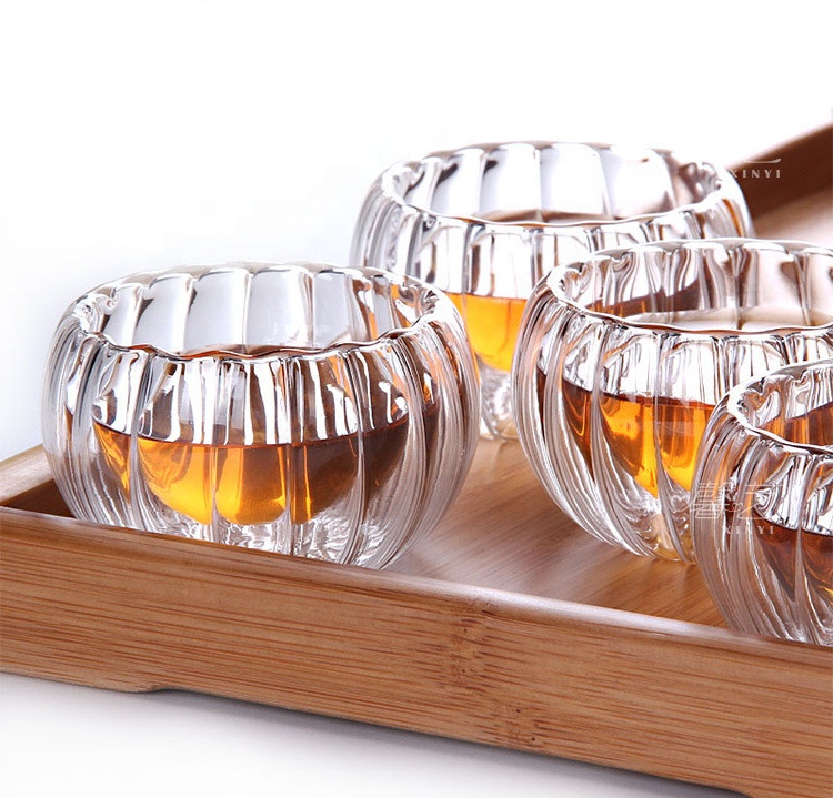 50ml Double wall heat resistance glass tea pot cup glass cups