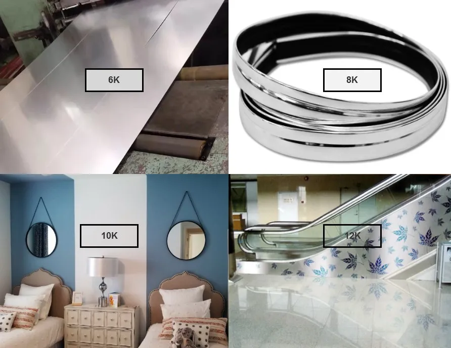 What are the grade of mirror polished stainless steel？