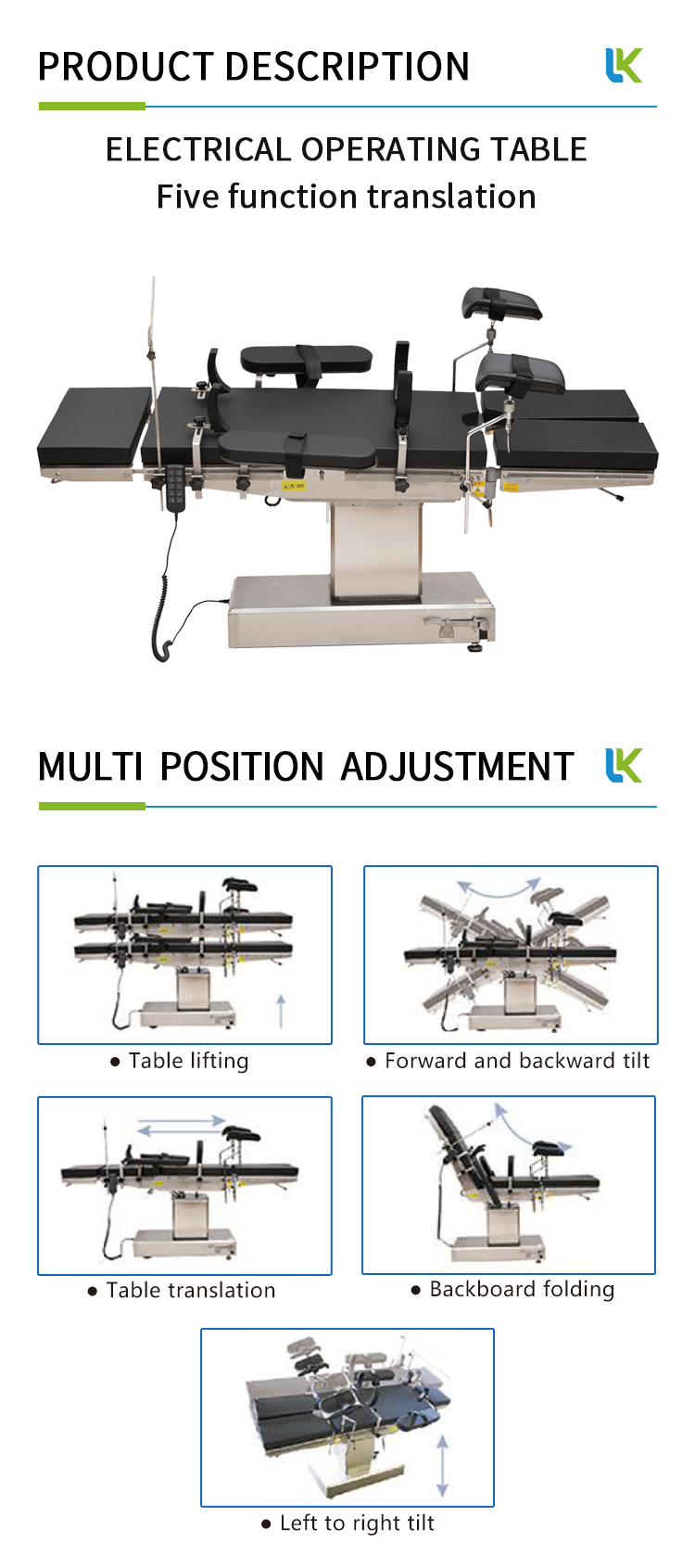 Operating Table Controls Electric Operating Table - Five Control Surgical