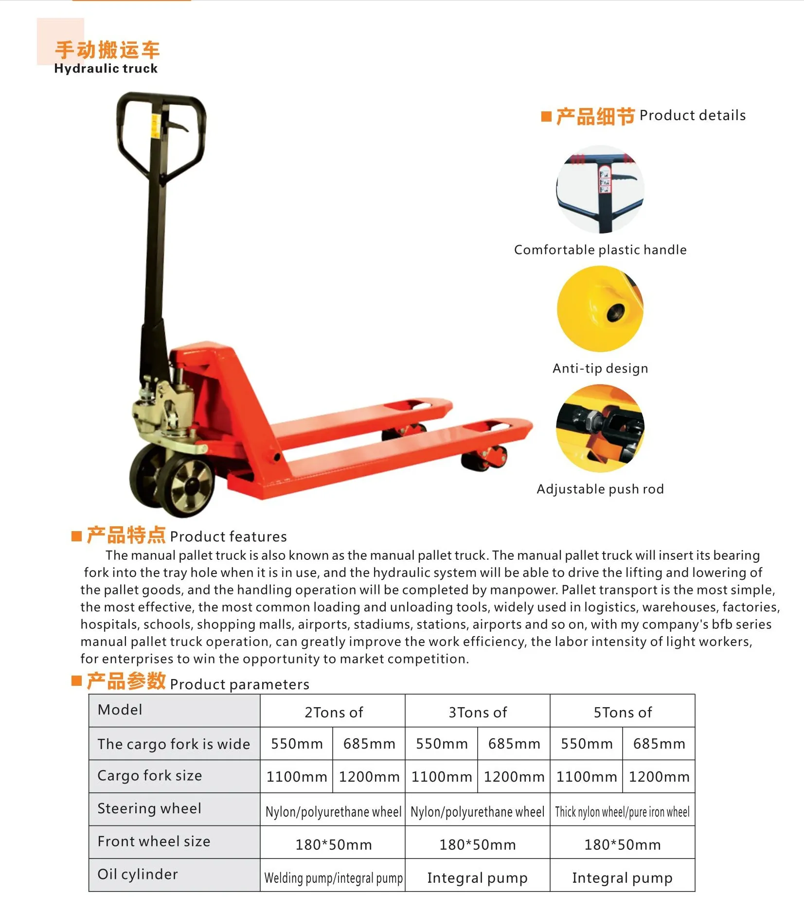 Hydraulic Manual Hand Pallet Truck