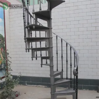 External European Cast Iron Spiral Staircase