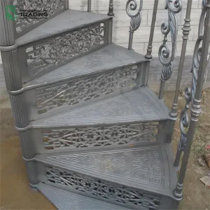 주철 외관 사용 나선형 계단