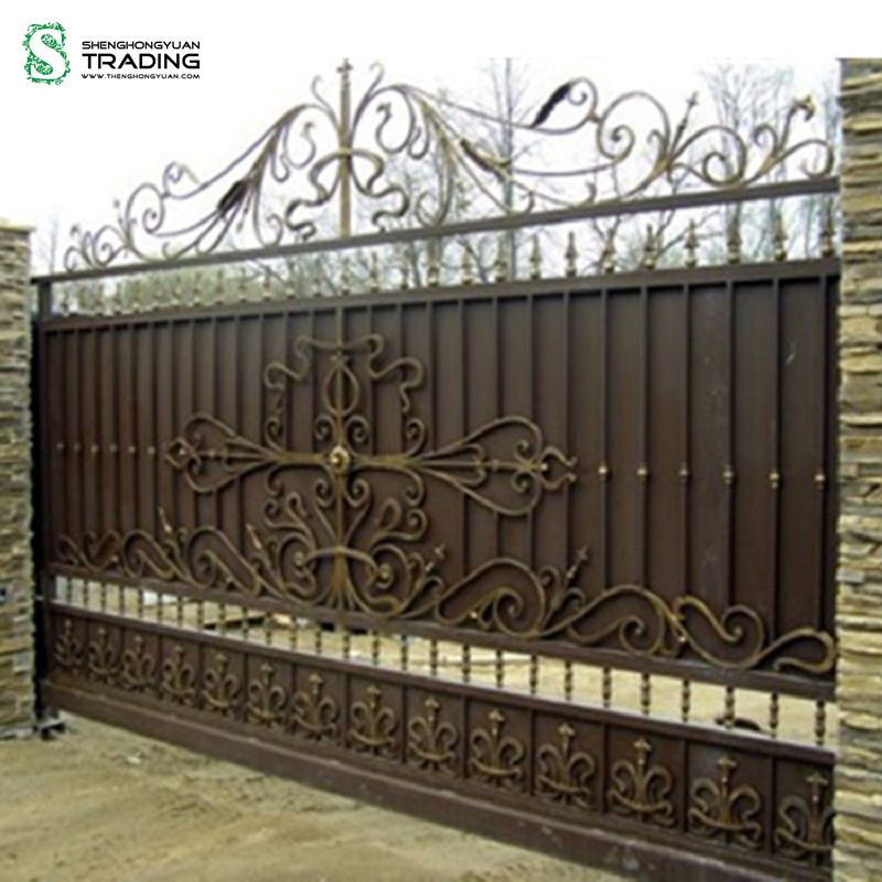Portão de entrada ornamental de metal e alumínio