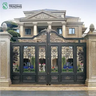 Metal Aluminum Entry Gate Ornamental Main Gate