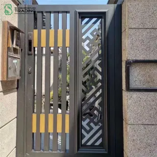 Porte piétonne de porte arrière en aluminium et acier en fer