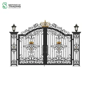 Último design de portão de entrada de ferro forjado
