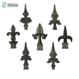 Cabeças decorativas de ferro fundido e pontas de lança