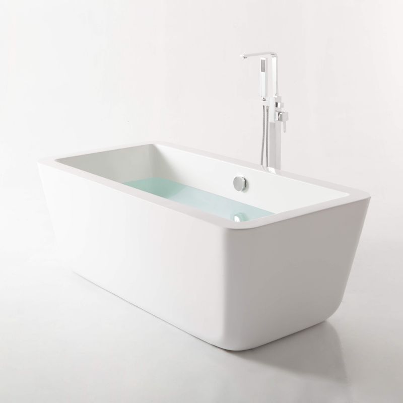 Bathroom Freestanding White Acrylic Bathtub BA-8201