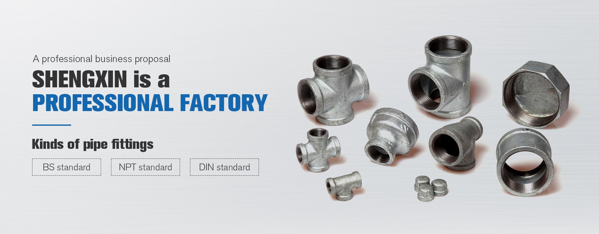Malleable iron fittings for threaded pipes