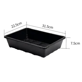VUWEZ Rechteckige Pflanzschalen – 6 Stück, Blumentopfuntersetzer, Braun, 15,2 X 27,9 Cm (innen), Aus Stabilem PP, Für Drinnen & Draußen