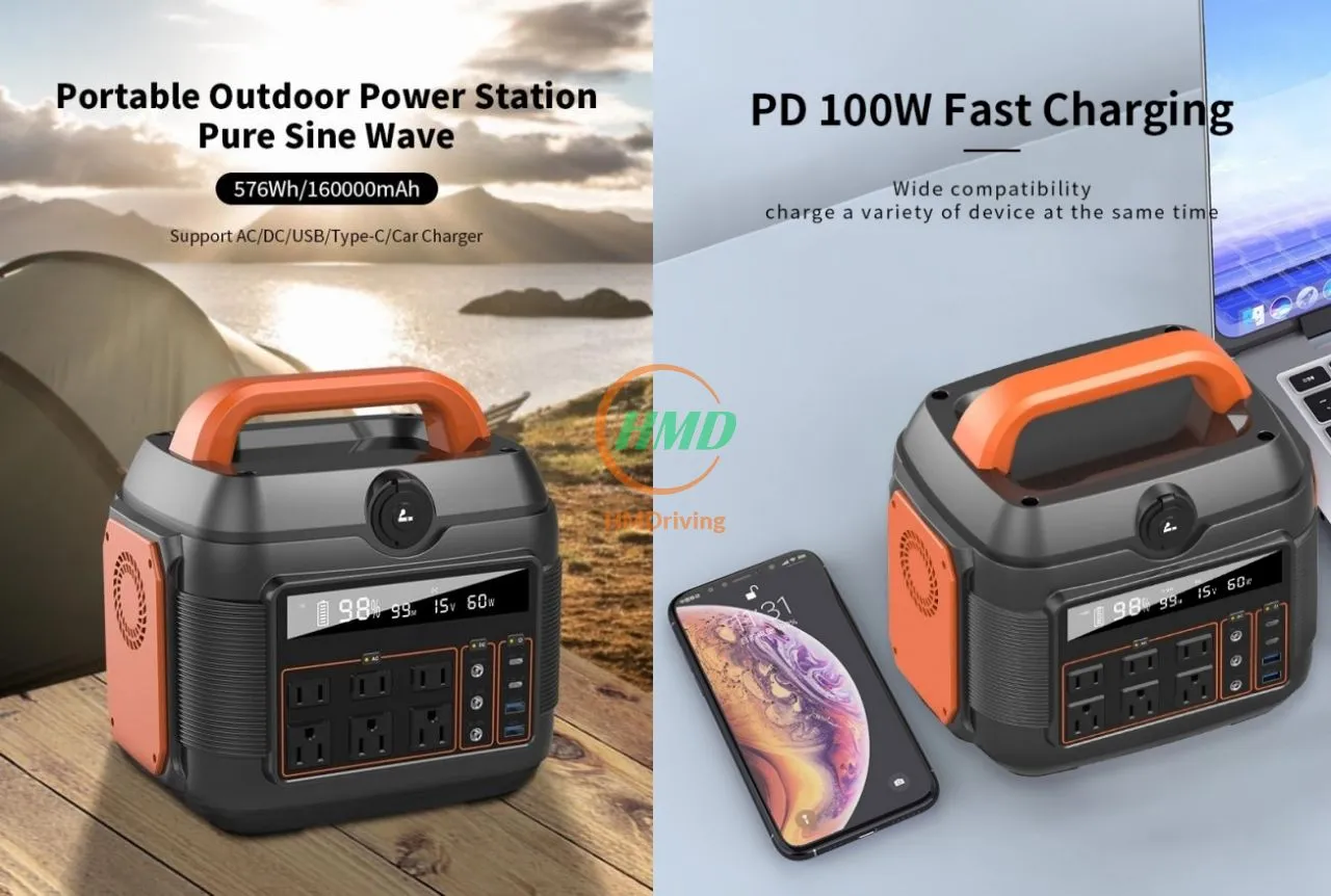 600W&676Wh PD1000W 110-230V Outdoor Emergency Power Station