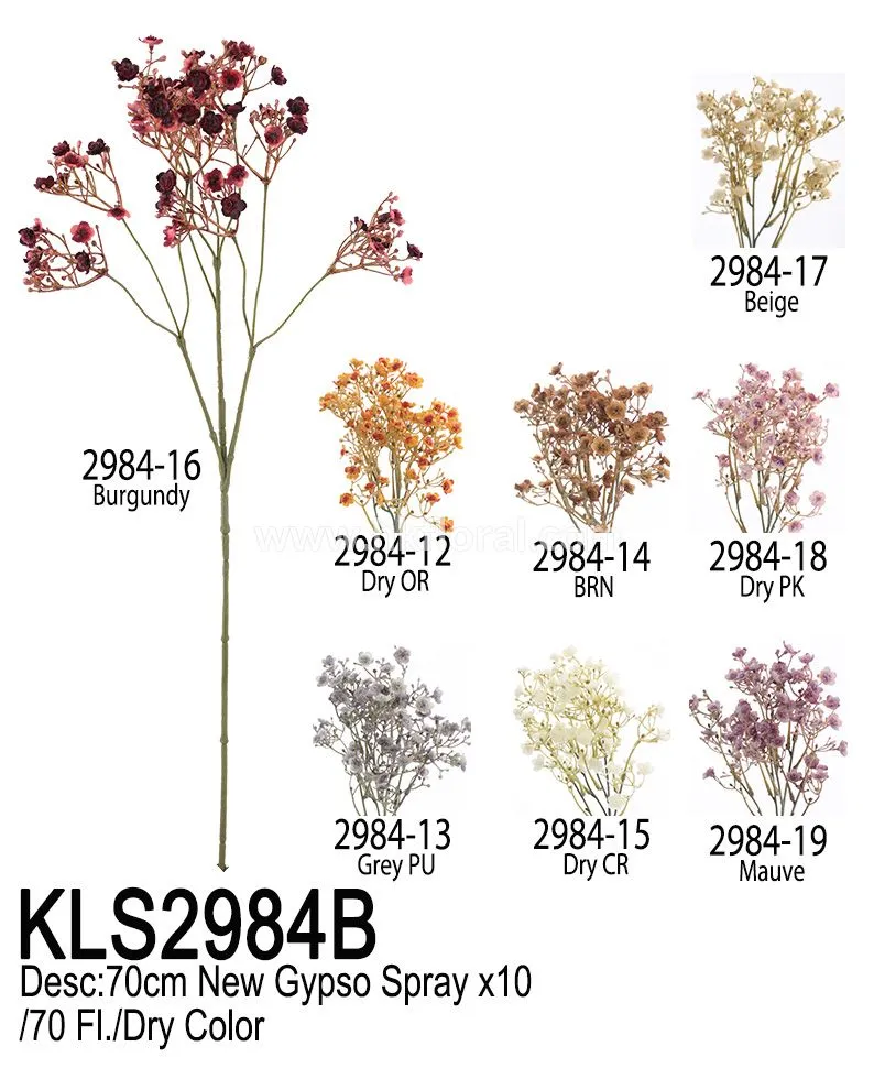 Artificial Flower, Home Deco, Gypso Spray x 10/70 Fl. /Dry Color