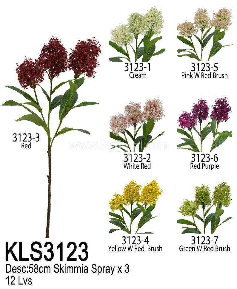 Artificial Flower Skimmia Spray Detailed Images