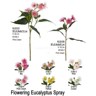 Artificial Flower ,Flowering Eucalyptus Spray (2 Sizes)
