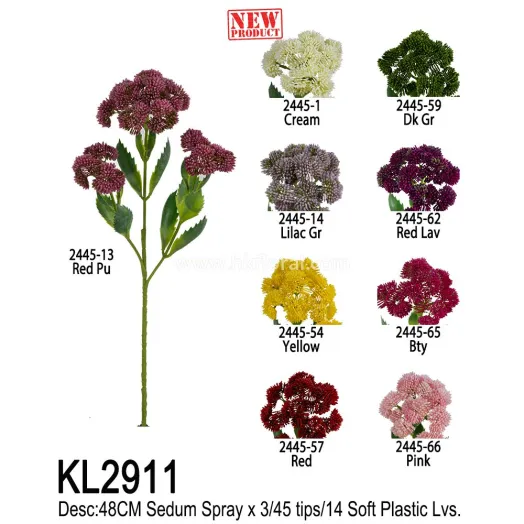 Artificial flower,48CM Sedum Spray x 3