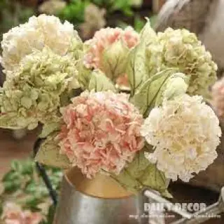 White all artificial hydrangea silk flowers for wedding home party store baby shower decorations.