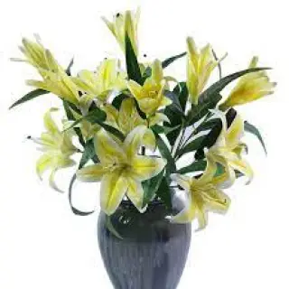Beautiful artificial lilies are popular in wedding arrangements, bouquets and artificial arrangements in vases.