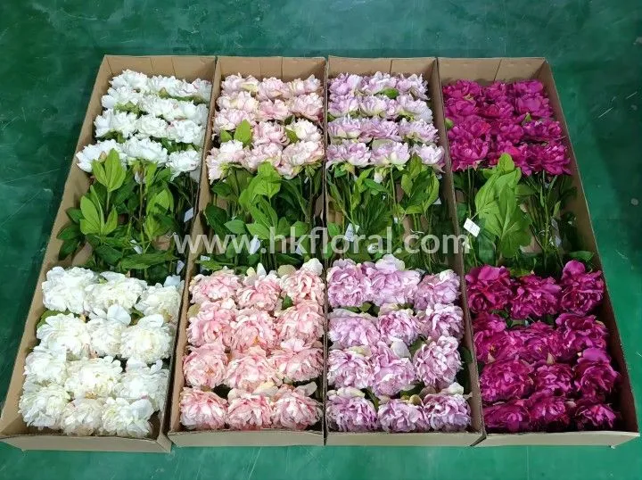 Artificial Flower, 61cm/24&quot;Blooming Artificial Peony Spray