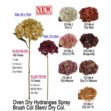 Artificial Flower,OVEN DRY Hydrangea Spray（2 sizes）