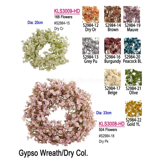 Artificial Flower,Gypso Wreath(2 sizes )