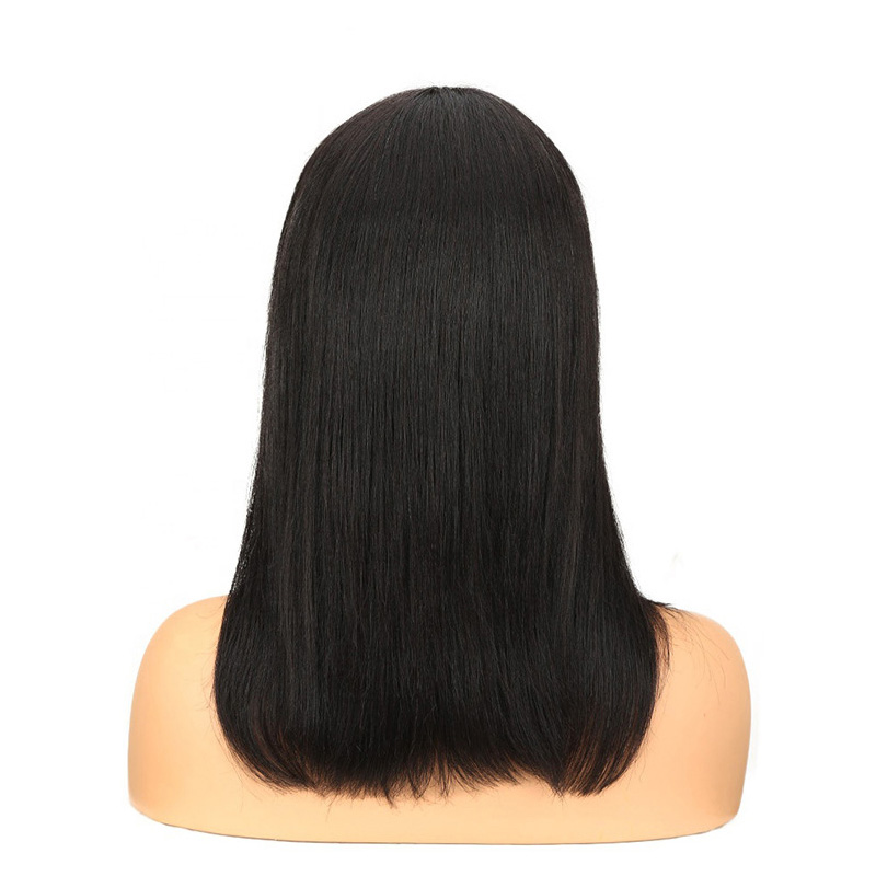 Half Hand Made Lace Front Silky Straight Human Hair Wig