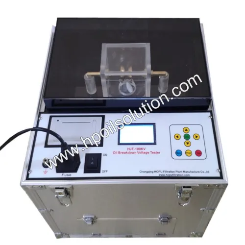 Testador de resistência dielétrica de óleo de isolamento portátil, conjunto de teste de BDV de óleo de transformador