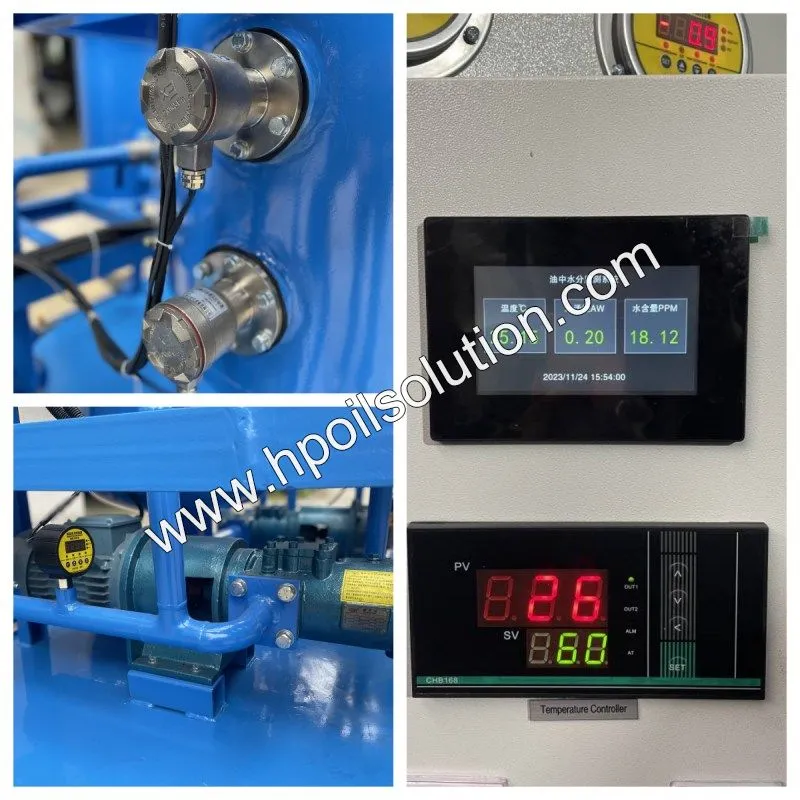 Transformer Oil Purifier, Insulation Oil Regeneration Machine Installed Online Oil Moisture Meter