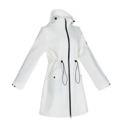 Weiße PU-Regenjacke für Damen