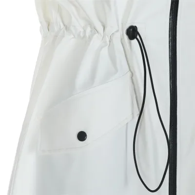 Weiße PU-Regenjacke für Damen