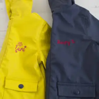 Make their new raincoat extra special free of charge and add their name or initials in a range of fonts & colours of a stylish find. Don’t forget all of our raincoats come embroidered as standard!