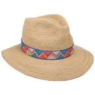 A beautiful raffia hat with a large brim that creates one of the most classic yet stunning looks.