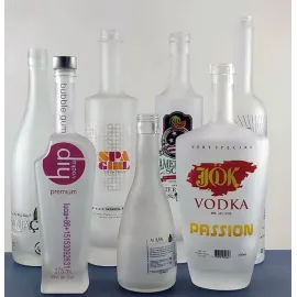 frosted glass bottle for liquor