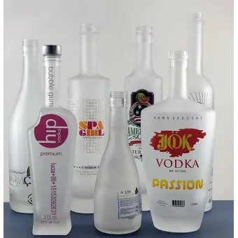 frosted glass bottle for liquor