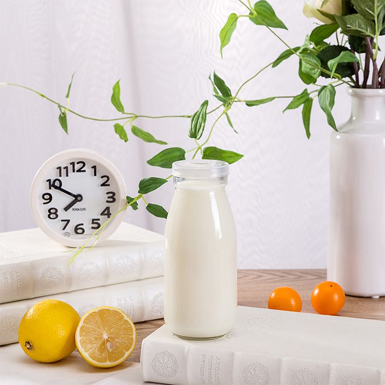 bulk empty glass milk bottles with lids wholesale