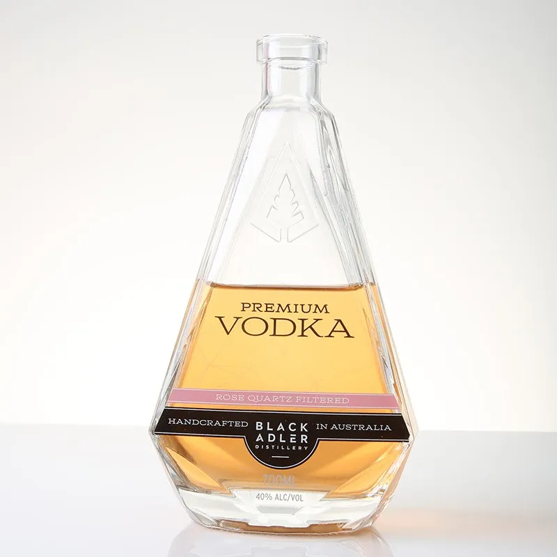 personalised crystal triangle liquor glass bottle and cork