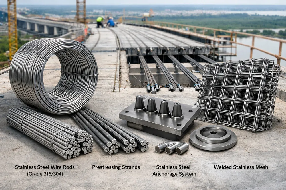 Support Rods Bridge Prestressed Concrete Bridge Deck Using Stainless Steel Wire Rods