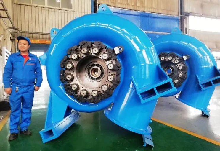 Cast and High-Efficiency Double Francis Turbine