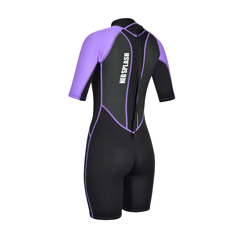 Purple printed surf wetsuit