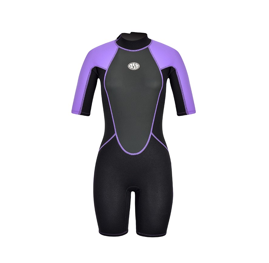 Purple printed surf wetsuit