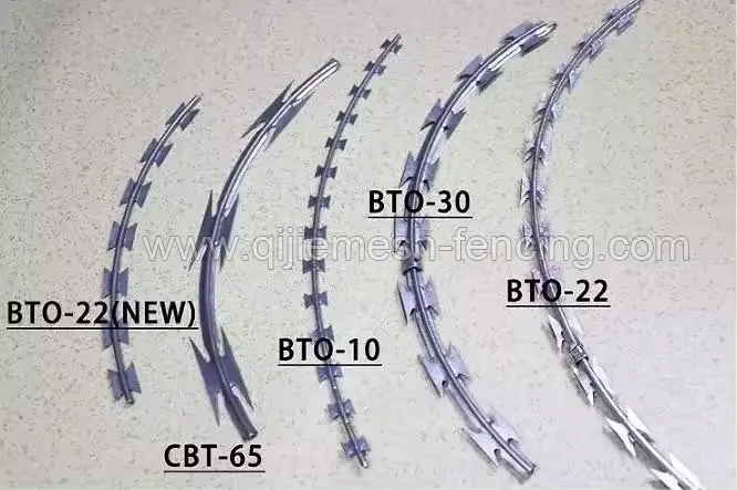 Spiral Single cross razor concertina wire