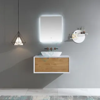 Plywood Free-standing Bathroom Vanities with metal legs
