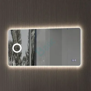 Rectangle Frameless LED Mirror with Curved Corner