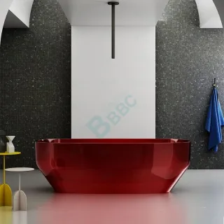 Red Transparent Freestanding Bathtub
