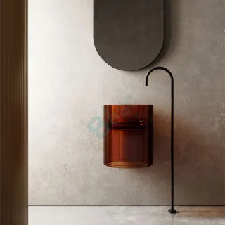 Wall Mounted Colorful Transparent Sink