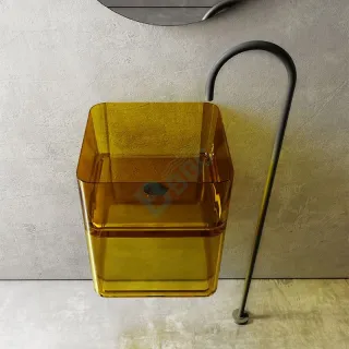 Wall Mounted Square Transparent Sink