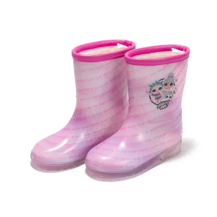 LED light printed rain boots with lining