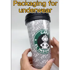 Coffee bottle shape plastic packaging for clothes