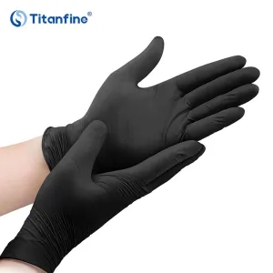 9-дюймовые черные смотровые нитриловые перчатки весом 5,0 г