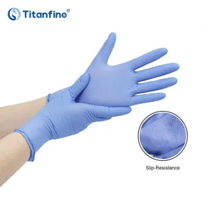 Guantes de nitrilo para examen azul hielo de 9 pulgadas y 3,5 g