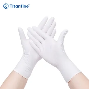 9-дюймовые белые нитриловые смотровые одноразовые перчатки, 3,5 г